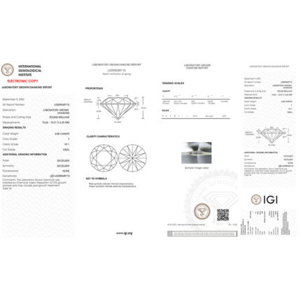 4.08 Carat F VS1 Round Lab Grown Diamond, IGI Certified - GPX Diamonds - Image 2