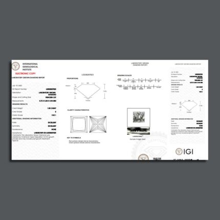 1.08 Carat E VVS1 Princess Lab Grown Diamond, IGI Certified - GPX Diamonds - Image 2