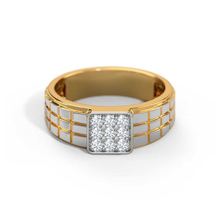 Gold ring with lab diamond