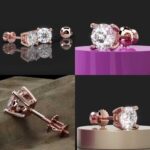 Beautiful Studs Earring for girls with Rose Gold and Diamonds