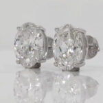 2.5Ct Pair Oval Diamond Earring with 14K, 18K Gold quality