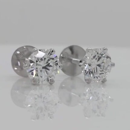 2 Carat Round Diamond Earring