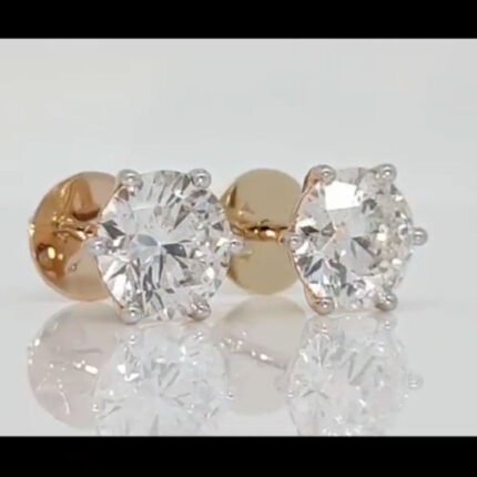 2 Carat Round Diamond Studs