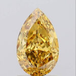 1.51 Carat VS1 Pear Vivid Brownish yellow