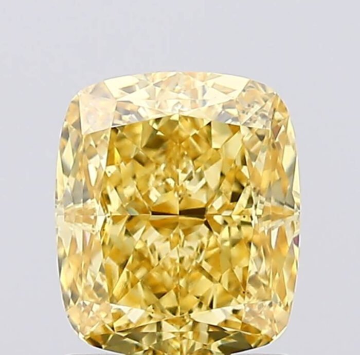 Vivid Yellow 1.54 Carat VS1 Cushion Shape