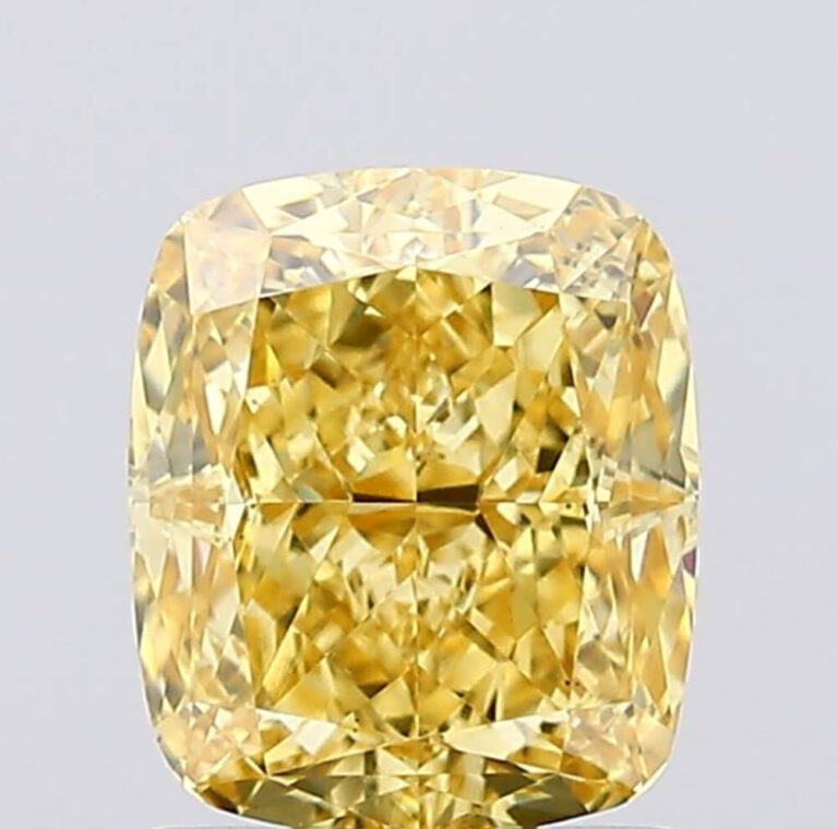 Vivid Yellow 1.54 Carat VS1 Cushion Shape
