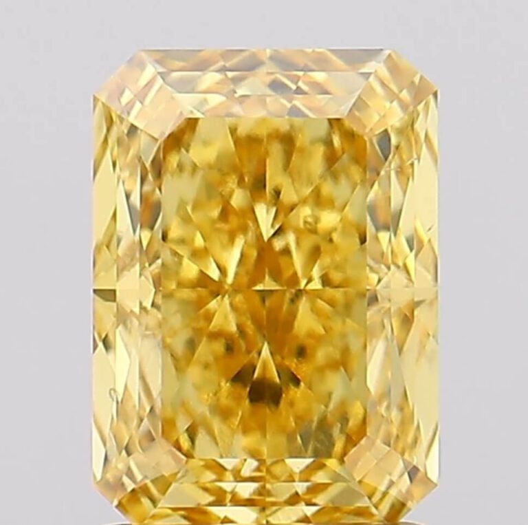 1.74 Carat Radiant Vivid Orangy Yellow