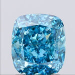 1.79 Carat Cushion Shape Vivid Blue