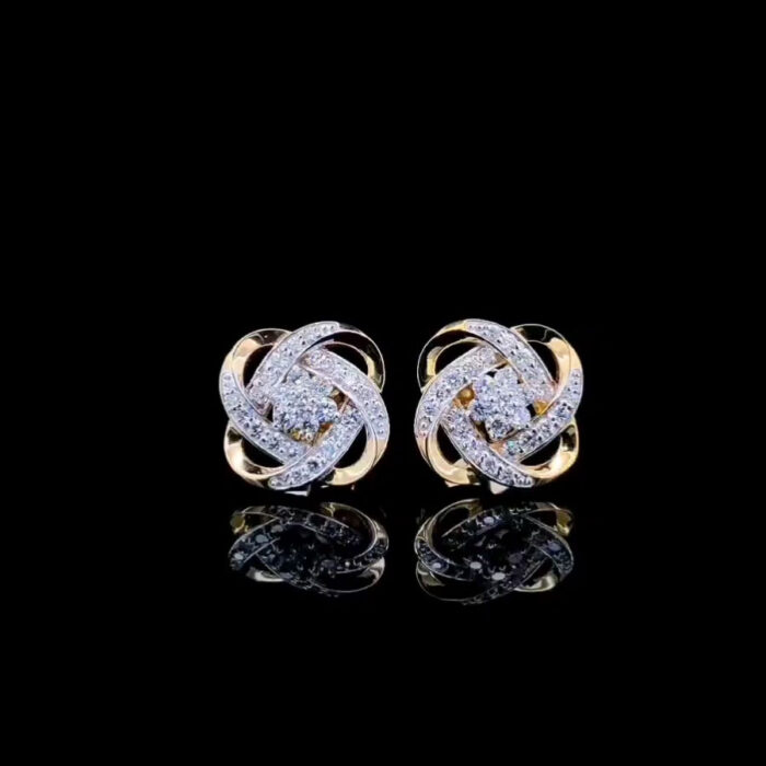 Twilight Bloom Diamond Stud Earrings