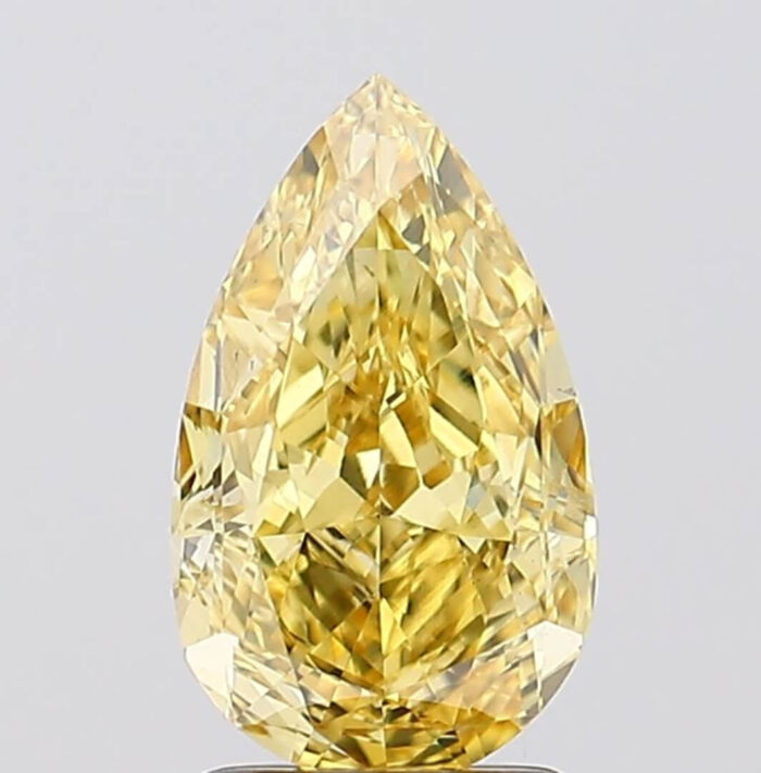 2.10 Carat Pear Shape VS1 Vivid Yellow