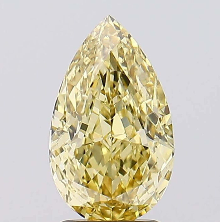 2.25 Carat Pear Shape Intense Yellow