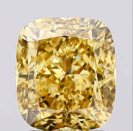 2.50 Carat VS1 Vivid Yellow Cushion Shape