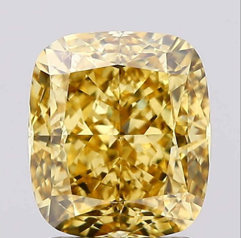 2.50 Carat VS1 Vivid Yellow Cushion Shape