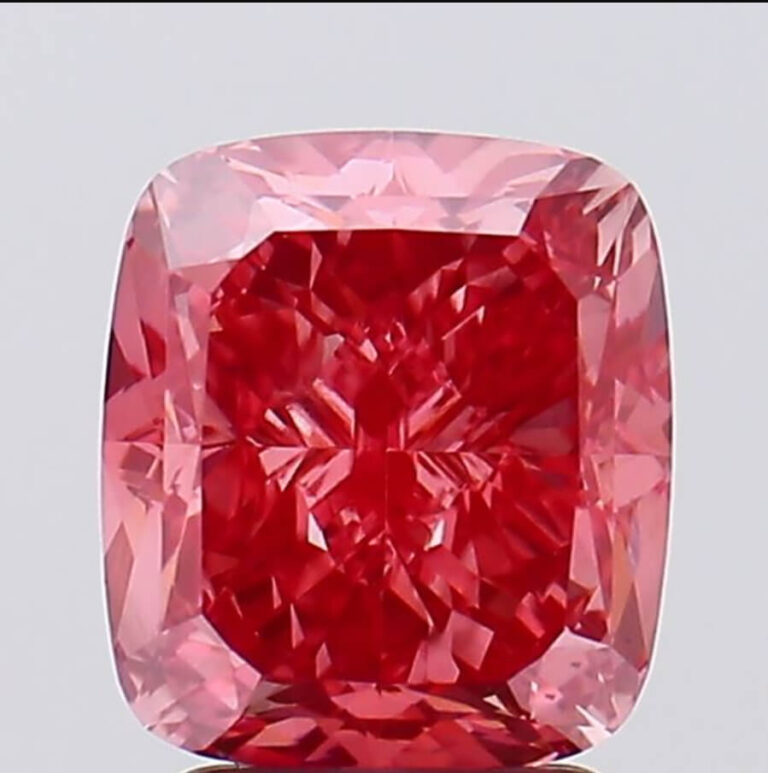 3.14 Carat VS1 Cushion Shape Vivid Pink
