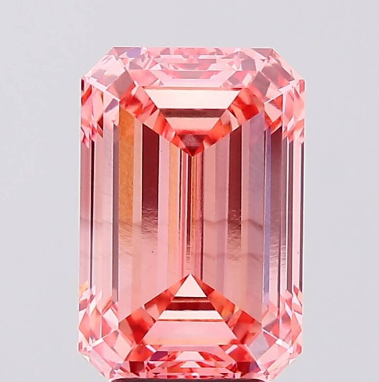 5.12 Carat VS2 Emerald Shape Vivid Pink