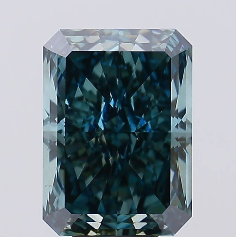 8.05 Carat VS1 Radiant Deep Bluish Green