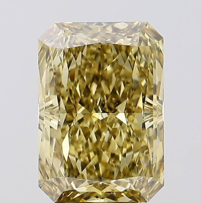 8.34 Carat Radiant Intense Greyish Yellow
