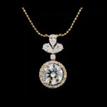 Floral Halo Solitaire Diamond Necklace
