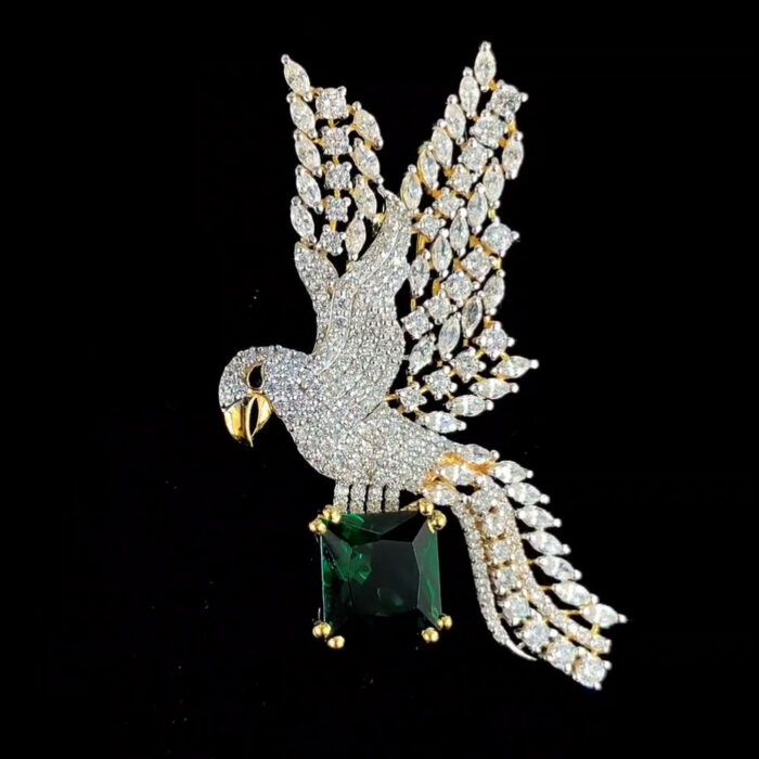 Diamond-Encrusted Eagle Pendant