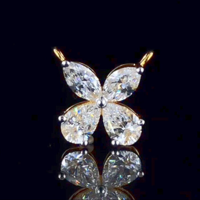 Four-Petal Diamond Pendant