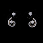 Floral Swirl Diamond Drop Earrings