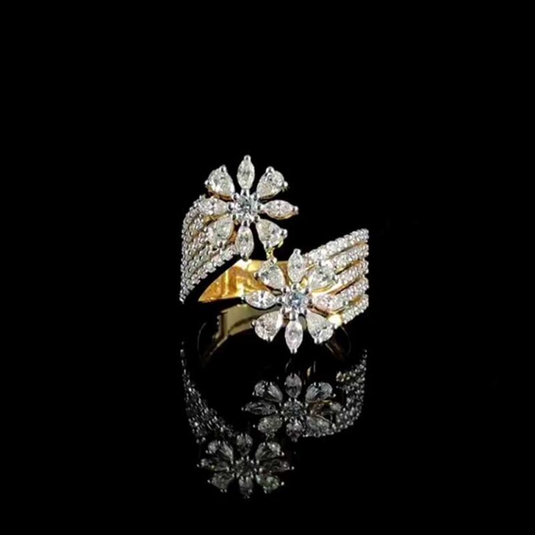 Marquise Diamond Floral Cocktail Ring