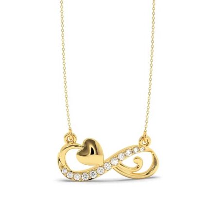 Gold Infinity Heart Pendant Necklace