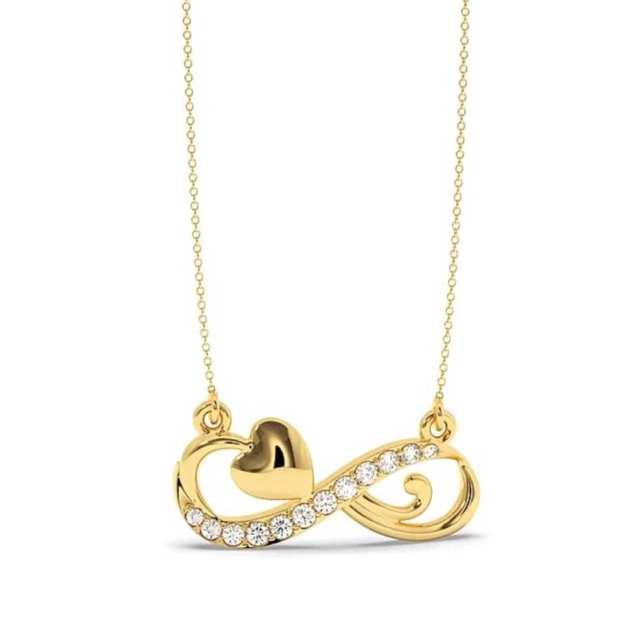 Gold Infinity Heart Pendant Necklace