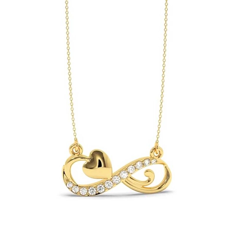 Gold Infinity Heart Pendant Necklace