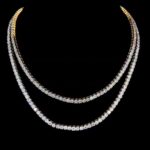 Double Layer Diamond Tennis Necklace in Gold Setting