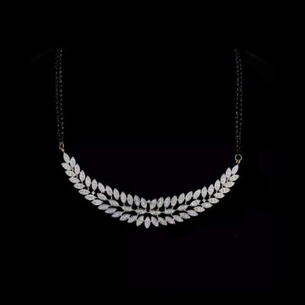 Diamond Vine Necklace in White Gold