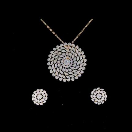 Diamond Swirl Necklace Set