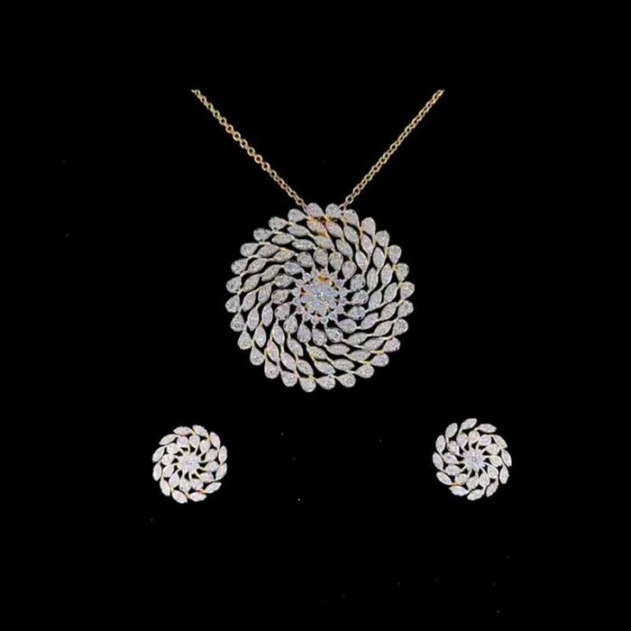 Diamond Swirl Necklace Set