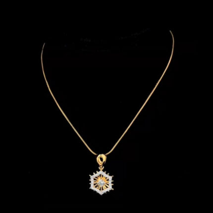 Sun-Inspired Pendant with Central Gemstone