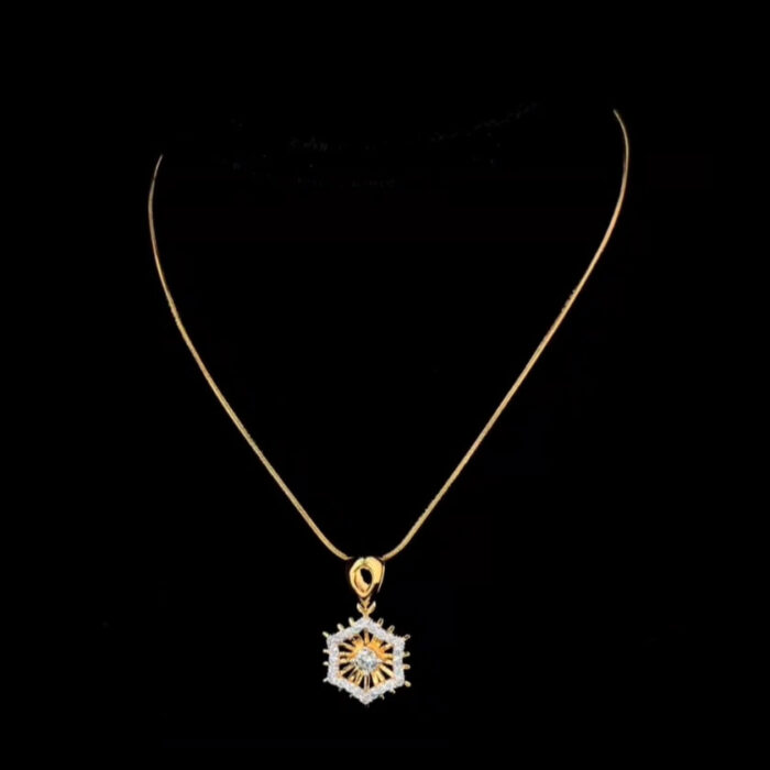 Sun-Inspired Pendant with Central Gemstone