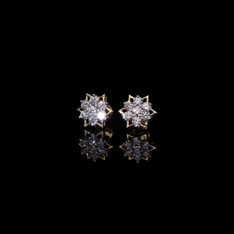 Diamond-Set Star Motif Earrings
