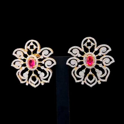 Ornate Floral Stud Earrings
