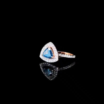 Celestial Blue Triangle Stone Ring in Gold