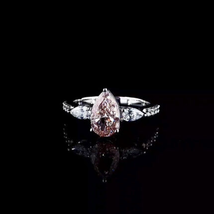 Rosé Radiance: Pear-Cut Pink Diamond Ring