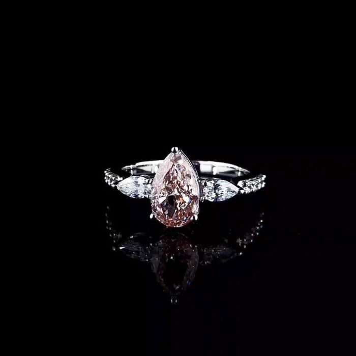 Rosé Radiance: Pear-Cut Pink Diamond Ring