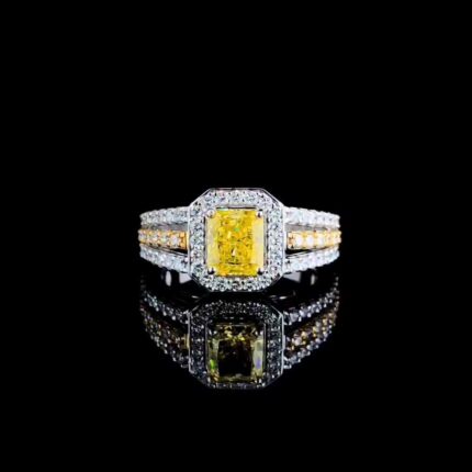 Radiant Cut Yellow Diamond Ring