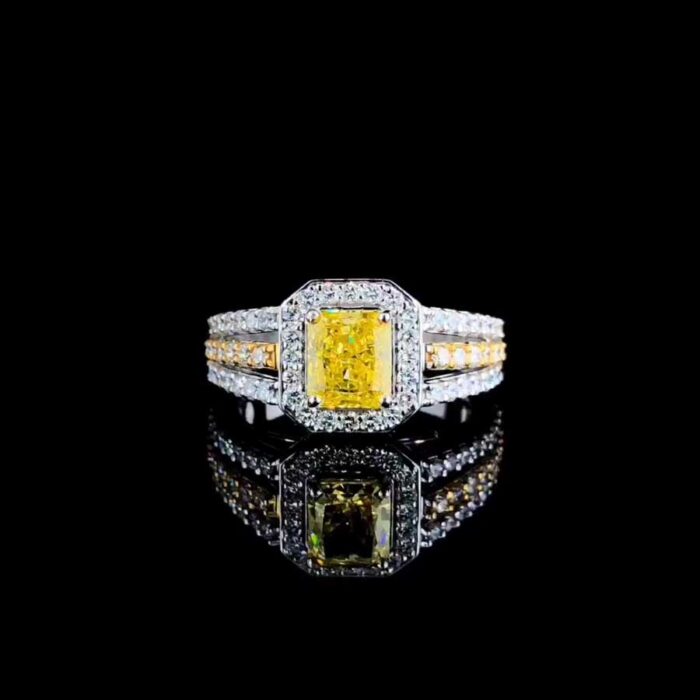 Radiant Cut Yellow Diamond Ring