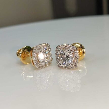 Twinkle Glow Cushion Style Diamond Studs