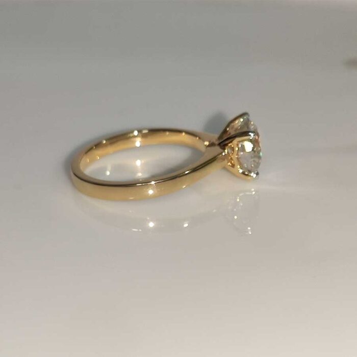 Pure Classic: Round Diamond Solitaire Gold Ring - Image 2