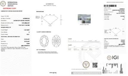 1.04 Carat D VVS1 Oval Lab Grown Diamond, IGI Certified - GPX Diamonds - Image 2