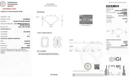 3.05 Carat F VVS2 Radiant Lab Grown Diamond, IGI Certified - GPX Diamonds - Image 2