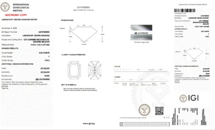 3.52 Carat F VVS2 Radiant Lab Grown Diamond, IGI Certified - GPX Diamonds - Image 2