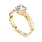 14K/18K Gold Solitaire Ring – Brilliant Round Diamond