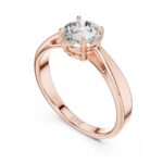 14K/18K Gold Solitaire Ring – Brilliant Round Diamond - Image 3