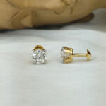 Classic Solitaire Diamond Studs with Screw Back Design - Image 2
